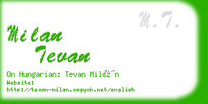 milan tevan business card